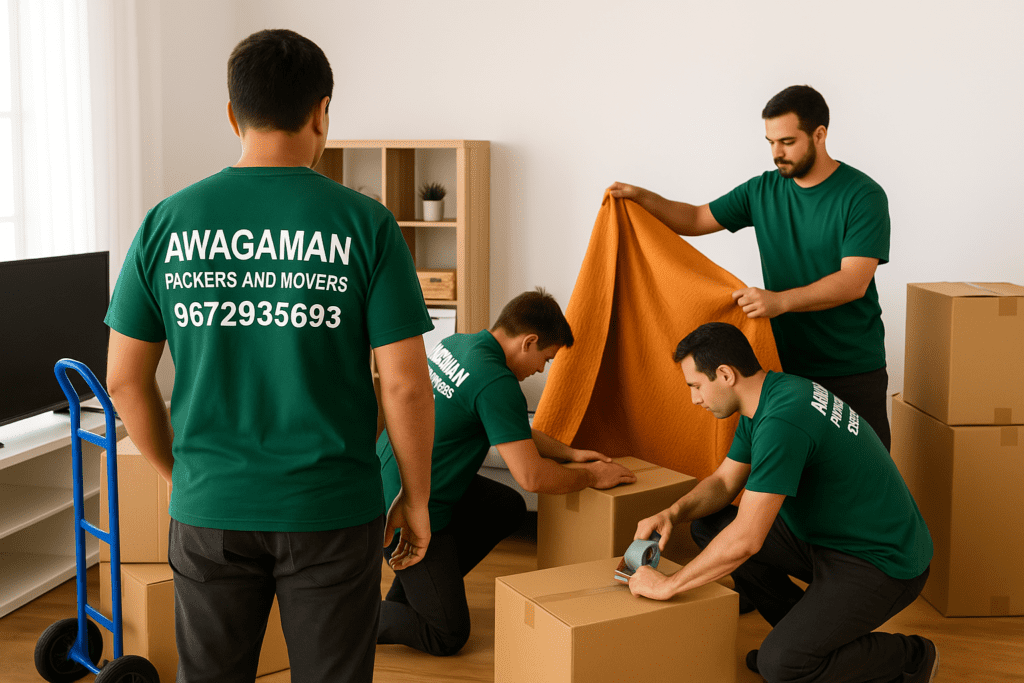 Packers and Movers in Ahmedabad team shifting household goods professionally